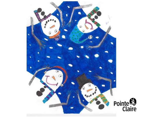 A snowman "Hello" | Claire Gossack | 2026 | Crayons de couleur